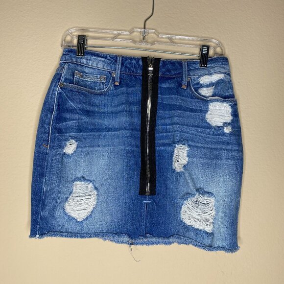 good american jean distressed mini skirt style gaskfe2207 (size 25)